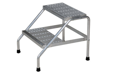 ALUMINUM STEP STAND - 2 STEP KNOCK-DOWN